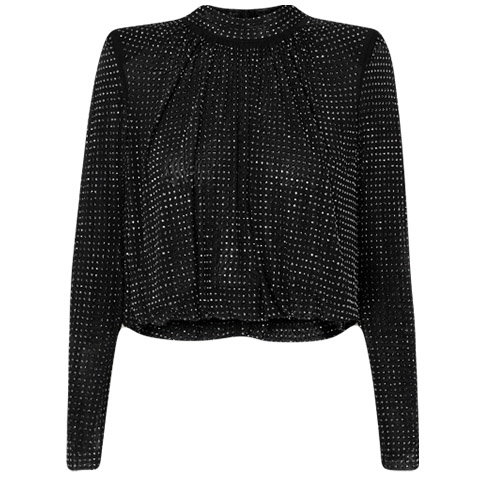 Black rhinestone mesh top | Finds - Luxe designerkleding, schoenen en ...