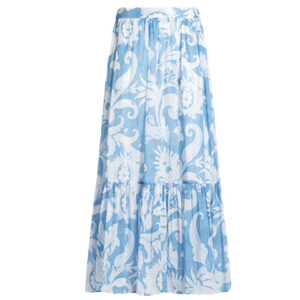 Etro - paisley cotton maxi skirt white blue - online betellen en kopen