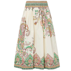 Etro - Paisley cotton midi skirt green - Online bestellen en kopen