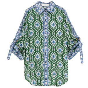 Zimmermann - Wylie relaxed shirt - green/blue ikat - online bestellen en kopen