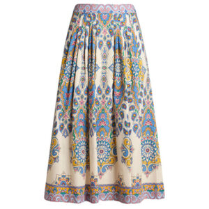 Etro - printed poplin midi skirt - multicolor - online bestellen en kopen