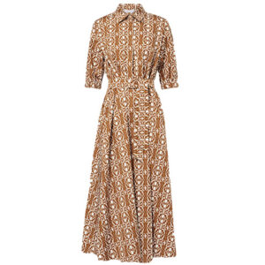 Max Mara - Printed long dress tobacco - online bestellen en kopen