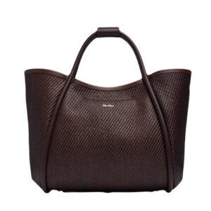 Max Mara - Summermarin raffia tote bag dark brown - online bestellen en kopen