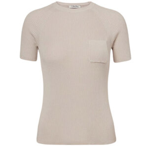 Max Mara - Berlino ribbed knit cotton top ecru - online bestellen en kopen