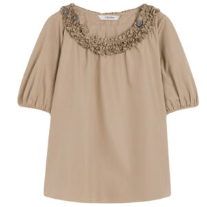 Max Mara - Oriana cotton poplin blouse turtledove - online bestellen en kopen